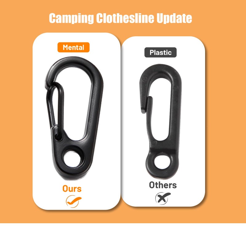 Caudblor Portable Travel Clothesline Cord, Caudblor Adjustable 33ft Camping Clothes line, Laundry Drying Rope for Hotel Trip, Cruise, Outdoor/Indoor, with 12Pcs Stoppers, Windproof Clothespins - Image 4